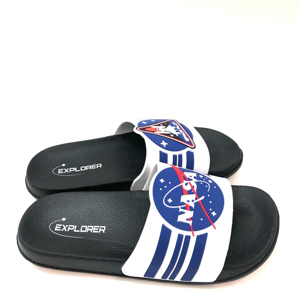 Kids NASA Slide Sandals - Black and White Size 33.5 Youth ($) 5124